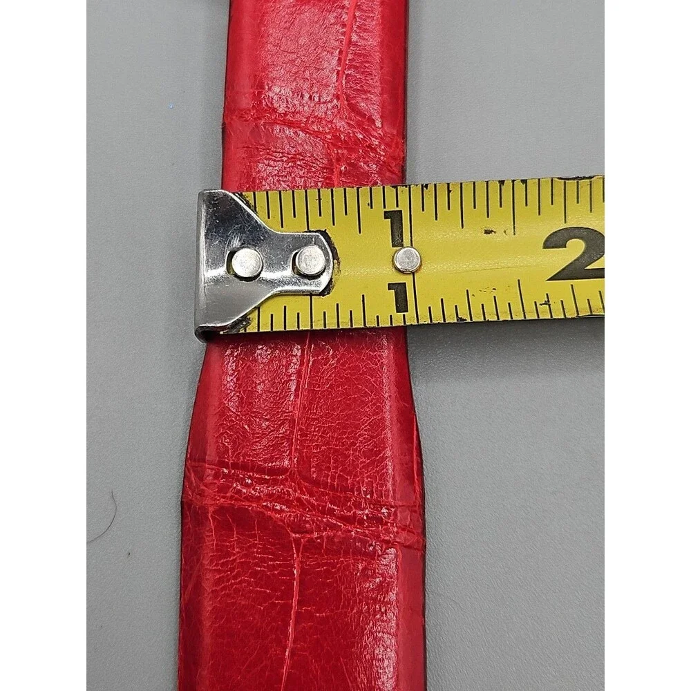 Louisiana Alligator Red Leather Mens Tapered Belt Handcrafted In USA Size 31